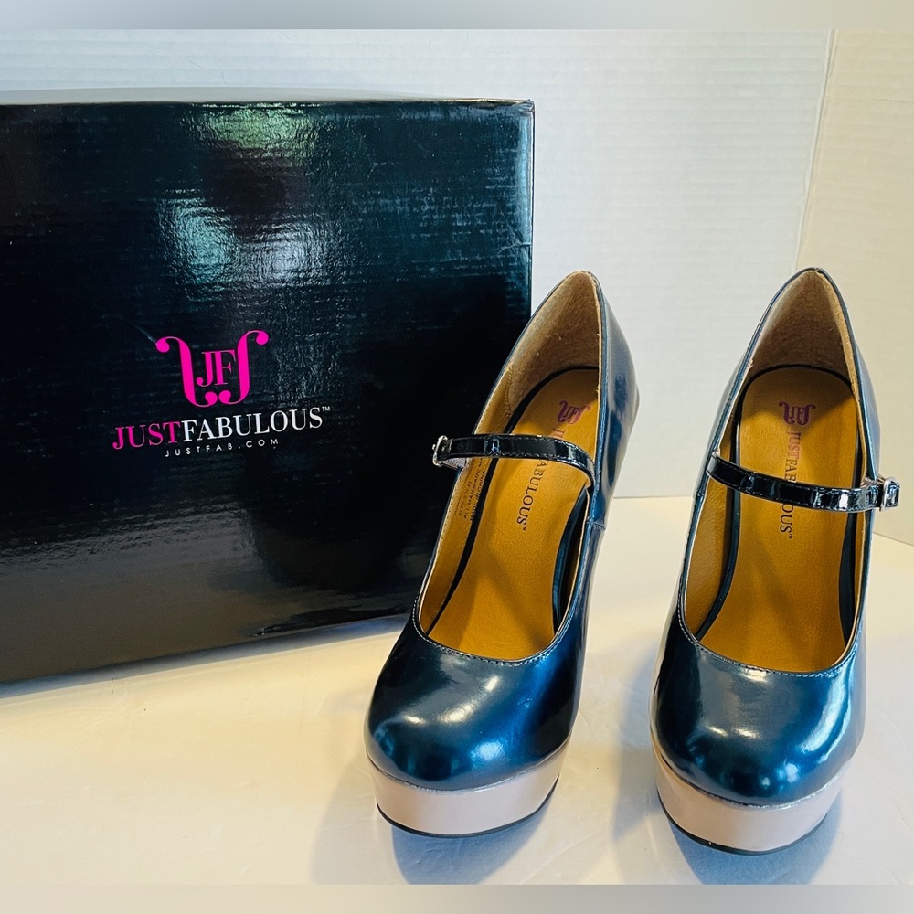 JustFabulous “Rima” Teal Mary Jane Platforms -  Size 5.5